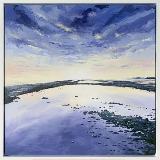 Original Oil Painting of Bulverhythe beach at sunset by Jon Huldrick Wilhelm