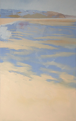 Perranporth beach original painting by Jon 'Huldrick' Wilhelm. Work in progress.