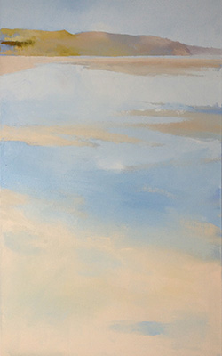 Perranporth beach original painting by Jon 'Huldrick' Wilhelm. Work in progress.