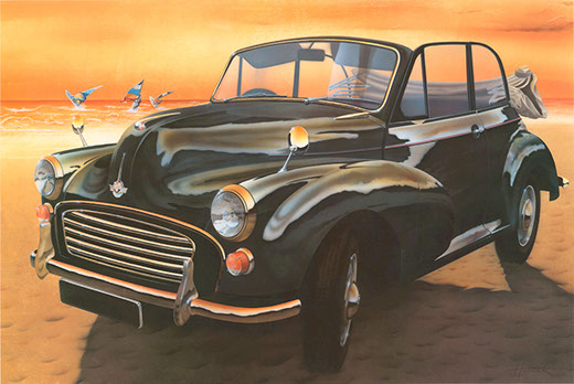 Morris Minor painting by Jon 'Huldrick' Wilhelm.