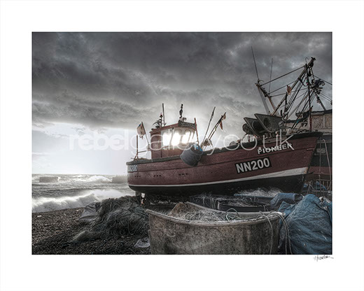 Photo of Hastings Trawler NN200 "Pioneer" by Hastings Photographer Jon "Huldrick' Wilhelm.