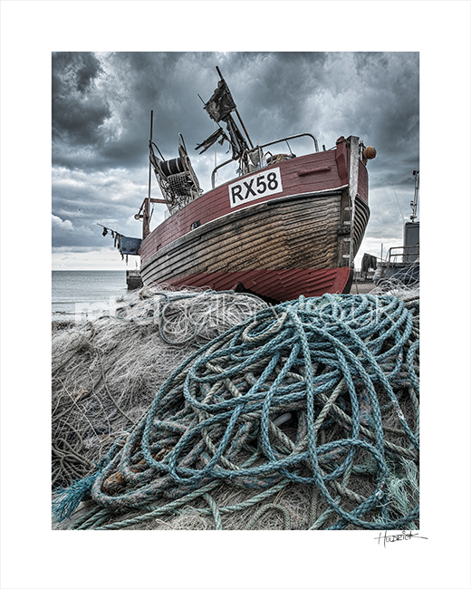 "Old Rope". Photograph of Hastings trawler RX58 by Hastings Photographer Jon "Huldrick' Wilhelm.